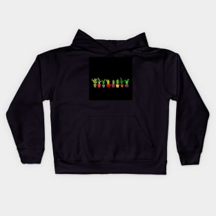 Cactus sobre negro Kids Hoodie